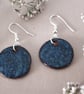 Handmade foraged clay ceramic earrings. Floating Blue glazed Bristol earrings. - Image 5