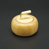 Wooden Ring Box. Handmade in the form of a miniature curling stone.