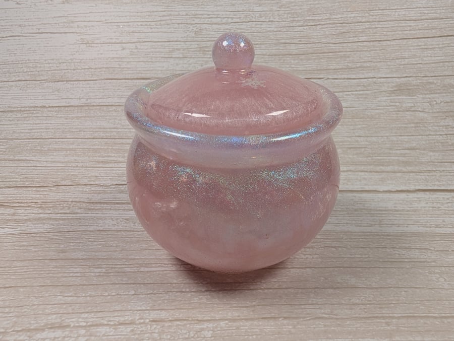 Pink Resin Jar - Rose Quartz Dream