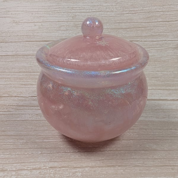 Pink Resin Jar - Rose Quartz Dream