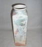 POTTERY TALL DECORATIVE SQUARE VASE 11 INS TALL X 3 INS WIDE - Image 1