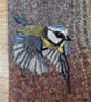 Wool glasses case with hand embroidered bluetit - Image 2