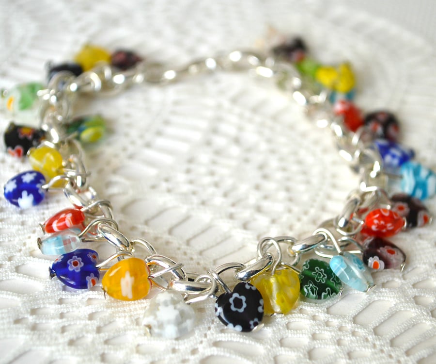 Millefiori Charm Bracelet