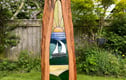Wood framed stained glass
