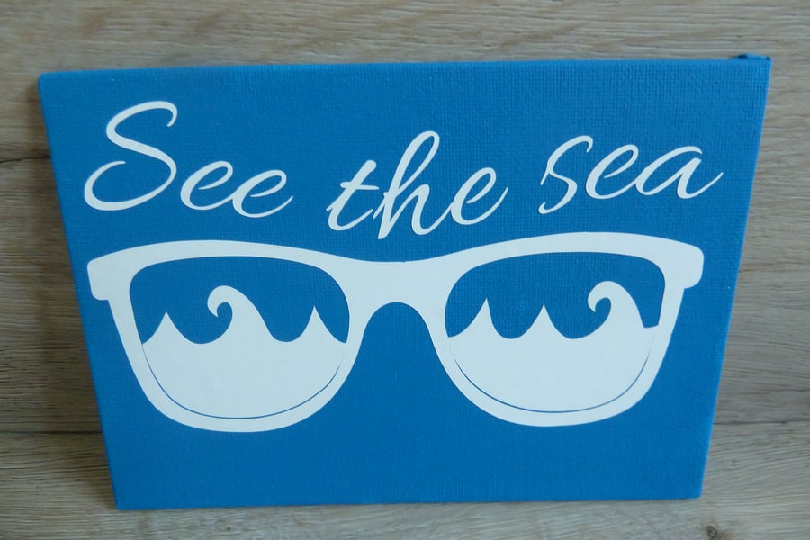 see the sea postcard canvas