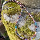 Gemstone bead necklace in earthy brown tones