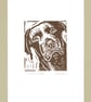 Personalised - Dog Art - Chocolate Labrador Dog - Linocut Print - Image 2
