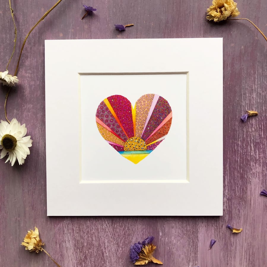 'Sunset' 5" x 5" Mounted Print