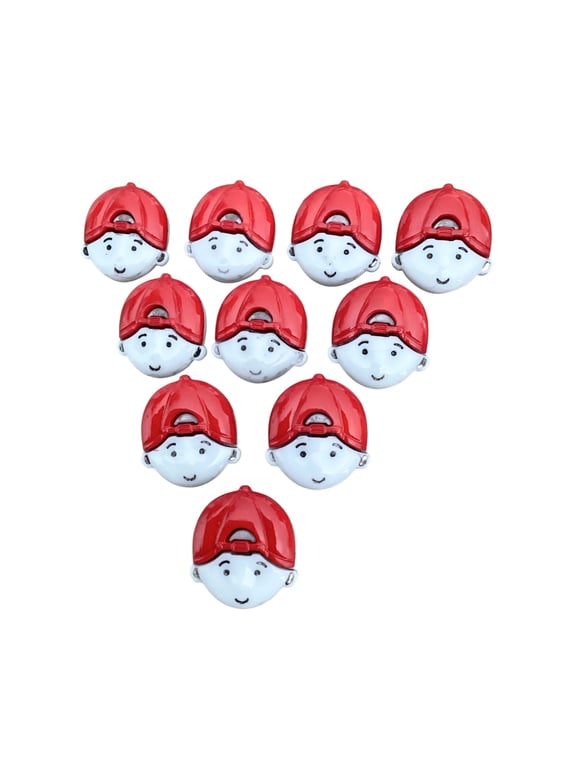 10 boy in red cap buttons 21mm