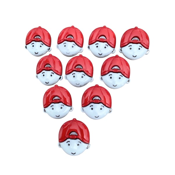 10 boy in red cap buttons 21mm