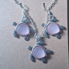 Turtle earring and necklace set