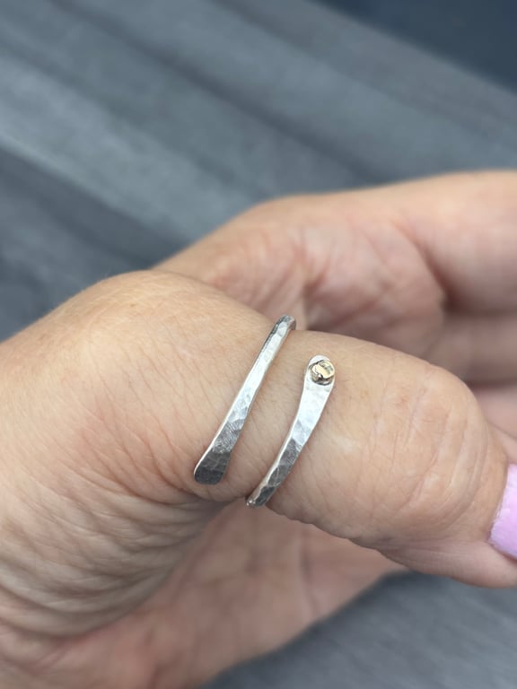 Silver Thumb Ring, adjustable thumb ring, unisex thumb ring, gift for her, 