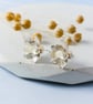Lotus Flower Earrings, Recycled Sterling Silver Flower Earrings, Nature Inspired