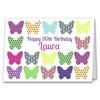 Personalised Any Age Butterfly Birthday Card for 18th, 30th, 40th, 50th, 60th