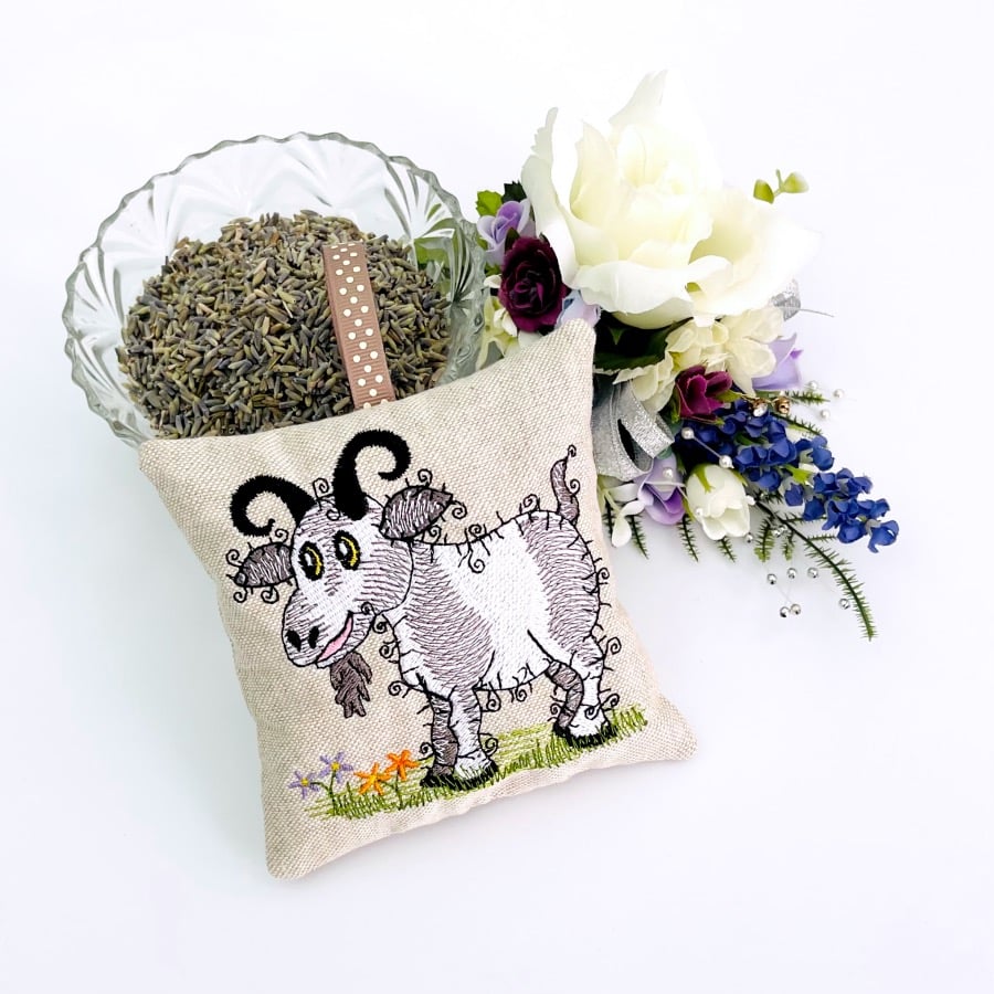 Raggy Goat Linen Lavender Bag 