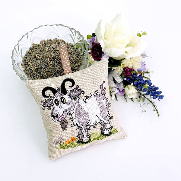 Raggy Goat Linen Lavender Bag 
