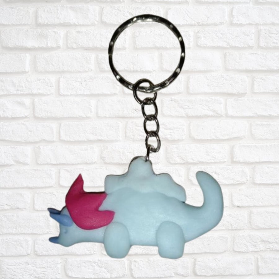 Dinosaur keyring Triceratops