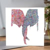 Entwined elephants greeting card (Blank)