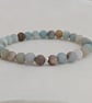 Amazonite gemstone stretch bracelet with sterling silver detail  - Image 4
