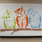 Owls Stencil Wood Art