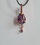 Natural Purple Amethyst & Copper Pendant Necklace Gift Crystal Jewellery Jewelry