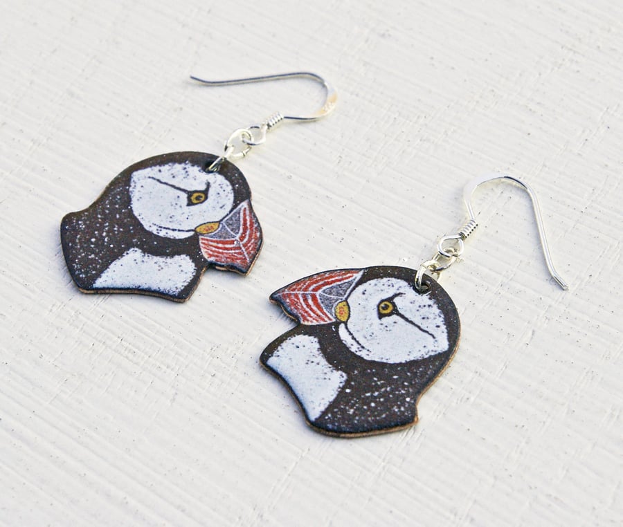 Puffin Head Earrings
