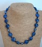 blue lampwork glass beaded necklace - Image 6