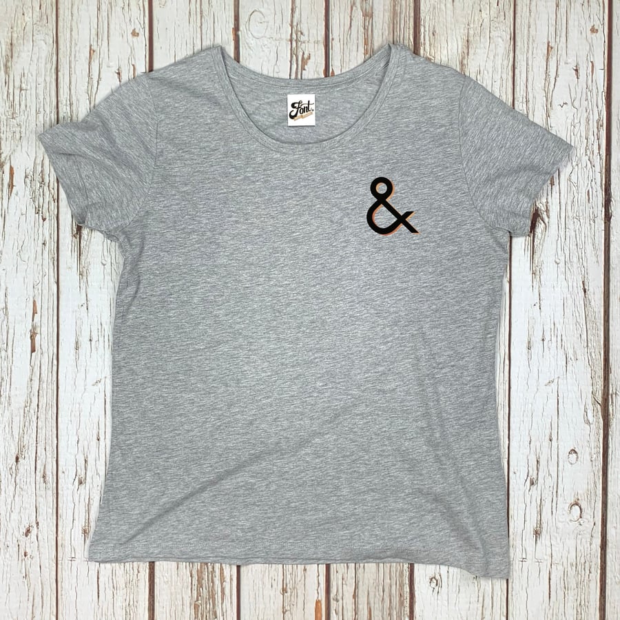 Womens Organic Ampersand T-Shirt- Personalise Ladies top, Alphabet tee