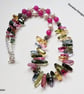 Multicoloured Quartz, Baroque Freshwater Pearl, Pink Jade Necklace  - Image 4