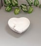 Taupe & White Marbled Small Heart Trinket Dish