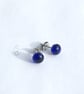 Fused Glass Stud Earrings - Cobalt Blue - Image 5