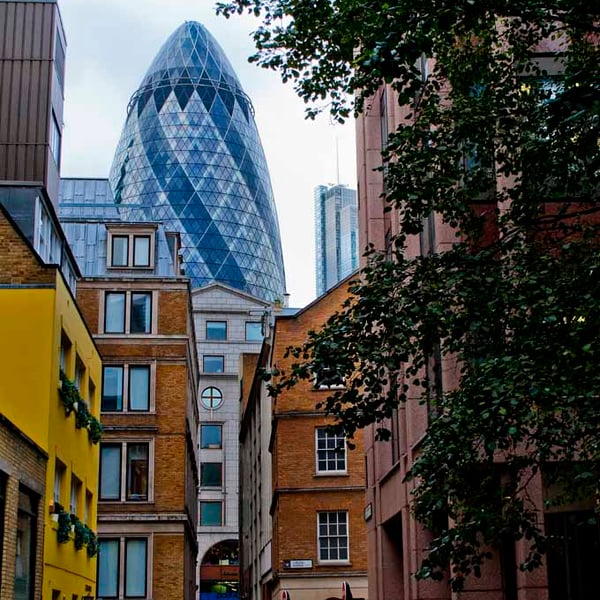 30 St Mary Axe The Gherkin London England UK 12"x18" Print