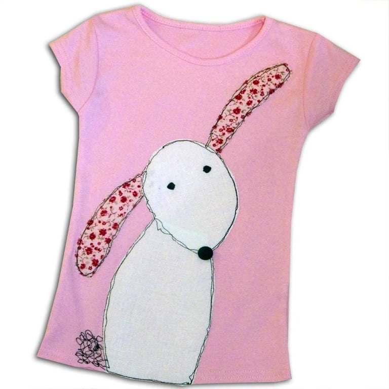 Girls Bunny Rabbit T-shirt, Easter Clothes, Easter Gift, Girls Easter T-shirt