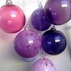Opaque Lavender Hand Blown Glass Bauble, Christmas Ornament