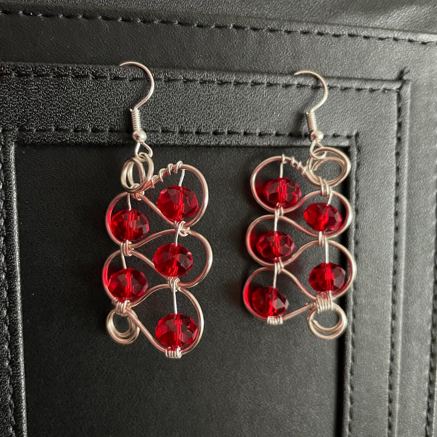 Beautiful Handmade Red Glass Earrings