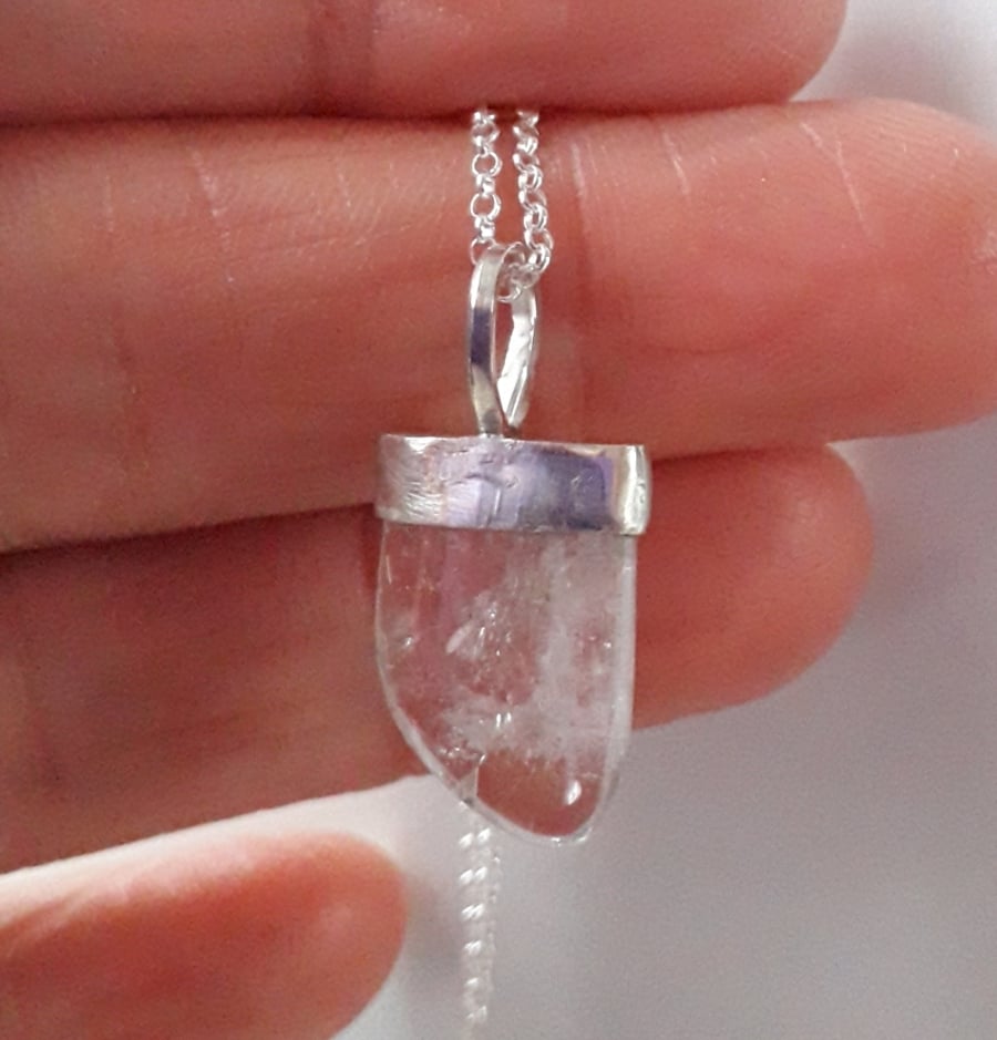 Danburite necklace natural crystal jewellery sterling silver 