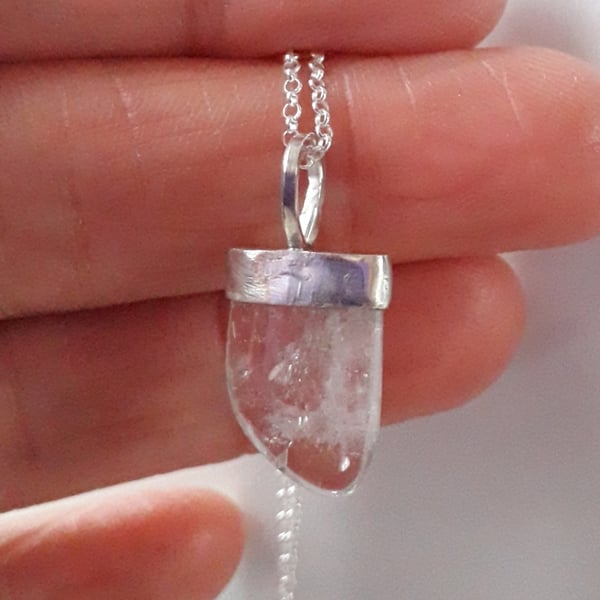 Danburite necklace natural crystal jewellery sterling silver 