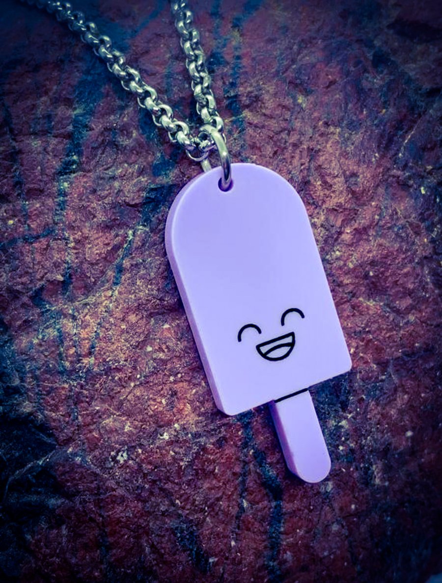 Kawaii Ice Lolly Acrylic Necklace Folksy