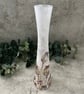 Decoupage Upcycled Tall Glass Vase -Seed Heads, Cottage Style, Rustic Home Decor