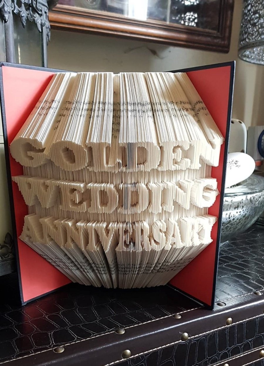 Golden Wedding Anniversary COMBI Book Folding Pattern - EMAILED PDF PATTERN