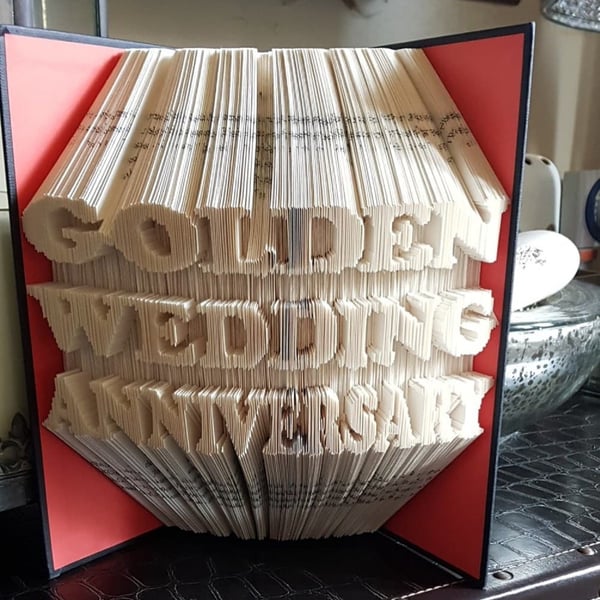 Golden Wedding Anniversary COMBI Book Folding Pattern - EMAILED PDF PATTERN