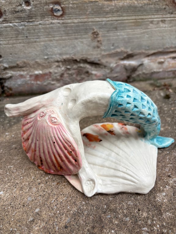 Mermaid whimsical sculpture 