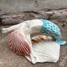 Mermaid whimsical sculpture 