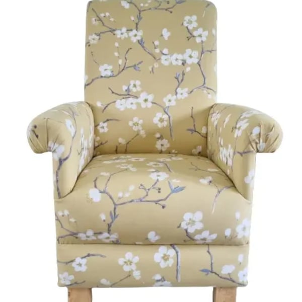 Prestigious Emi Mustard Fabric Adult Chair Armchair Floral Ochre Bedroom Accent