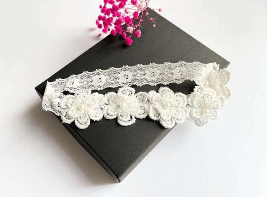 42cm Off White Baby Headband, Baby Shower Gift, Girl Hair Accessories  HB034