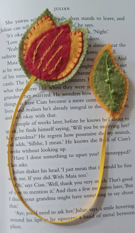 Handmade Felt Tulip Bookmark