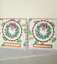 Handmade pack of 2 holly wreath Christmas cards - Image 3