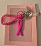 Bead embroidered key or bag charm