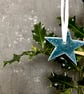 Blue ceramic star decoration - Image 1