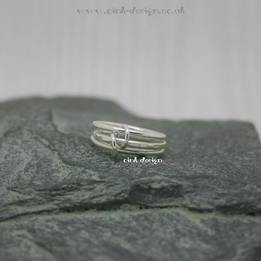 Sterling silver stacking style rings size G